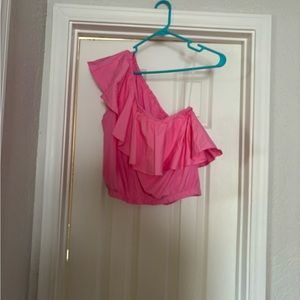 Pink One Shoulder top!